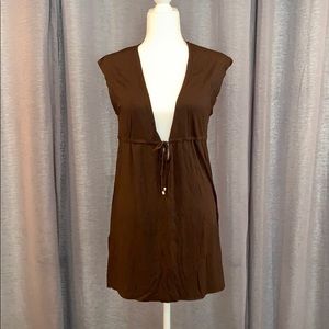 Merona Swim Knit Coverup Brown NWT S